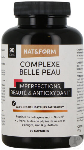 Nat&Form Complexe Belle Peau Imperfections/Beauté Et Antioxydant 90 Capsules