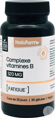 Nat&Form Complexe Vitamine B 320mg Complément Alimentaire Fatigue 30 Gélules