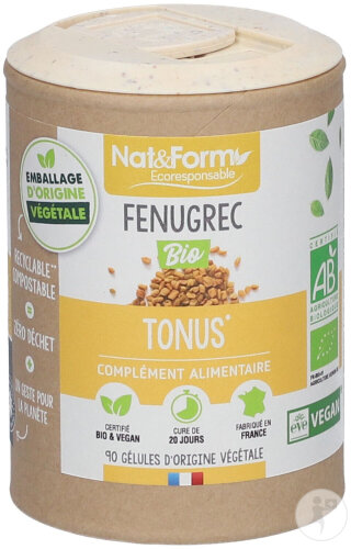 Nat&Form Fenugrec Bio 90 Gélules Écoresponsable