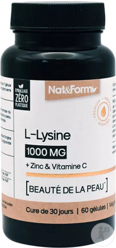 Nat&Form L-Lysine 1000mg 60 Gélules