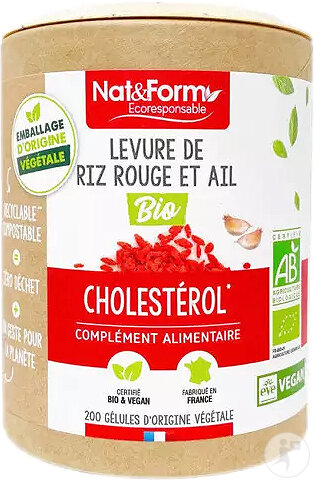 Nat&Form Levure De Riz Rouge & Ail Bio 200 Gélules