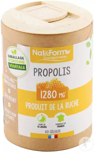 Nat&Form Propolis 60 Gélules Écoresponsable