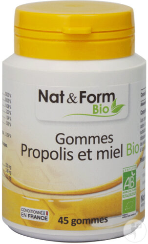 Nat&Form Propolis Gommes Bio 45 Pièces