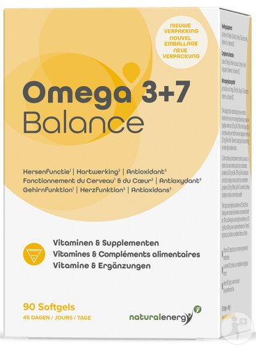 Natural Energy Omega 3+7 Balance 90 Gélules