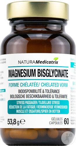 NaturaMedicatrix Magnésium Bisglycinate Complément Alimentaire Stress Et Fatigue 90 Gélules