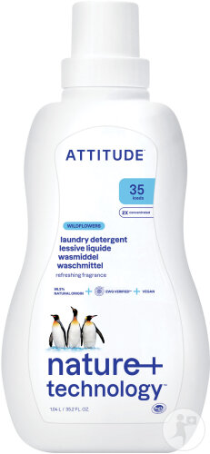 Attitude Nature + Technology Détergent Lessive Fleurs Des Champs 35 Brassées Flacon 1050ml