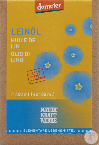 Naturkraftwerke Huile Lin Vierge Flacons 4x100ml