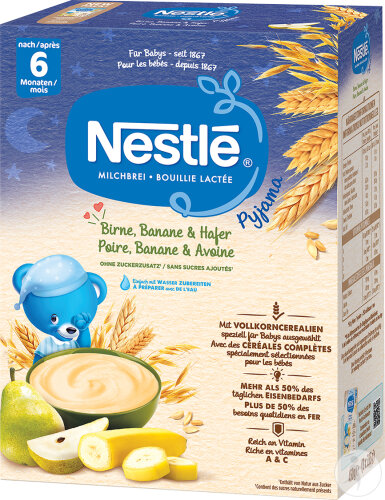 Nestlé Bouillie Lactée Pyjama Poire Pomme Et Avoine Bébés 6+ Mois 450g