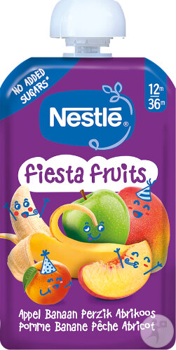 Nestlé Fiesta Fruits Gourde Pomme Banane Pêches Et Abricot Bébés 12-36 Mois 110g