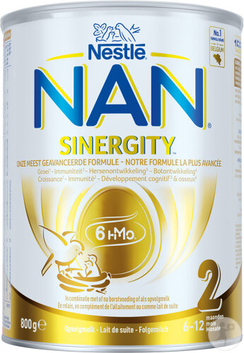 Nestlé Nan Sinergity 2 Lait De Suite Bébés 6-12 Mois Pot 800g
