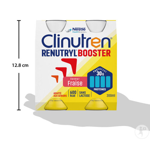 Clinutren Renutryl Booster Nutriment Saveur Fraise 4x300ml-3