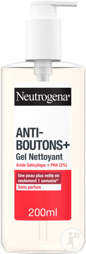 Neutrogena Anti-Boutons+ Gel Nettoyant Acide Salicylique Sans Parfum Flacon Pompe 200ml
