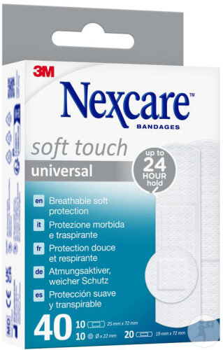 Nexcare 3M Soft Touch Universal Strips Assortis 40 Pièces