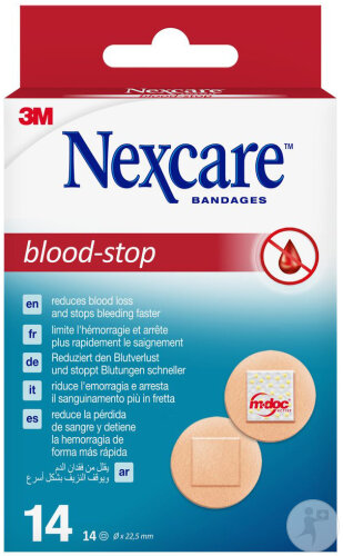 Nexcare Blood Stop Pansements Ronds Spots 14 Pièces