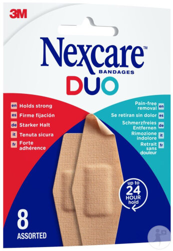 Nexcare Duo Pansements 2 Tailles Assorties 8 Pièces