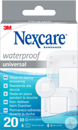 Nexcare Universal Waterproof Pansements 3 Tailles Assorties 20 Pièces