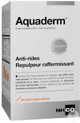 NHCO Aquaderm Anti-Rides Repulpeur Raffermissant Saveur Abricot 20 Sticks