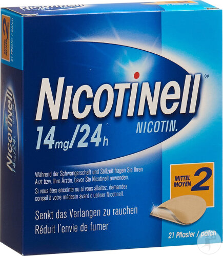 Nicotinell 2 Moyen Patch 14mg/24h 21 Pièces