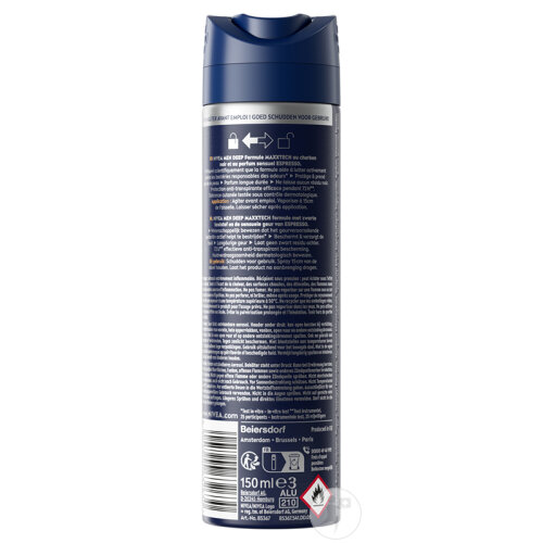 Nivea Men Deep Black Carbon Espresso Déodorant 72h Antibactérien Spray 150ml-2