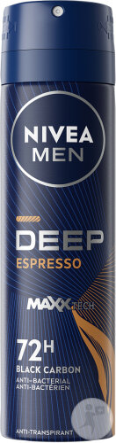 Nivea Men Deep Black Carbon Espresso Déodorant 72h Antibactérien Spray 150ml