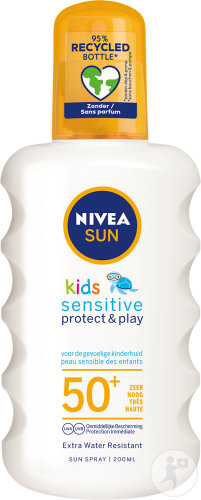 Nivea Sun Sensitive Protect & Play Spray Protecteur IP50+ Peaux Sensibles 200ml