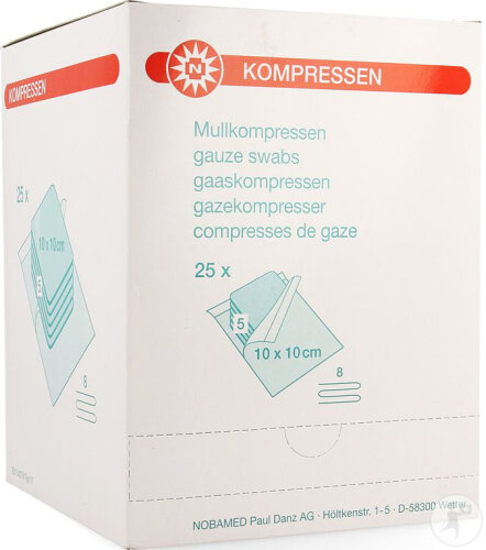Noba Compresses Stériles 8 Plis 10x10cm 25 Pièces (9320195)