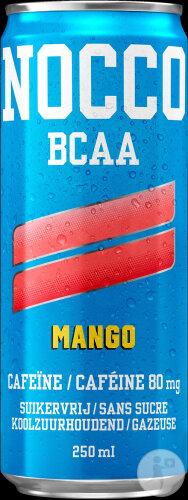 Nocco BCAA Mango Caféine 180mg Boisson Gazeuse Sans Sucre 12x250ml