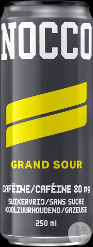 Nocco Grand Sour Caféine 80mg Boisson Gazeuse Sans Sucre 12x250ml