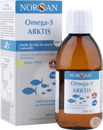 Norsan Omega-3 Arktis 2000mg Huile De Foie De Morue Saveur Citron Flacon 200ml