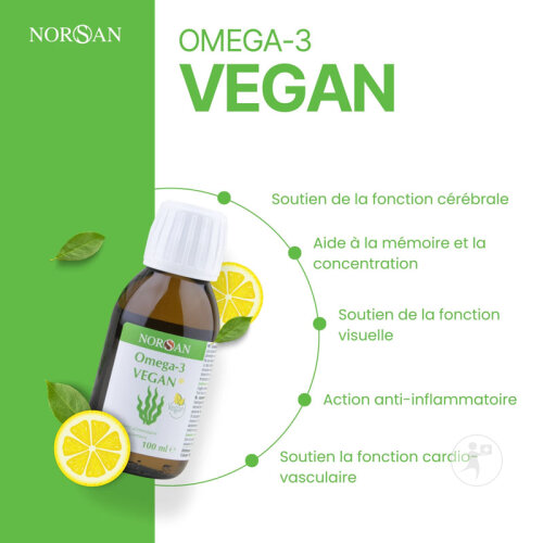 Norsan Omega-3 Vegan Huile D'Algue Saveur Citron Flacon 100ml-3