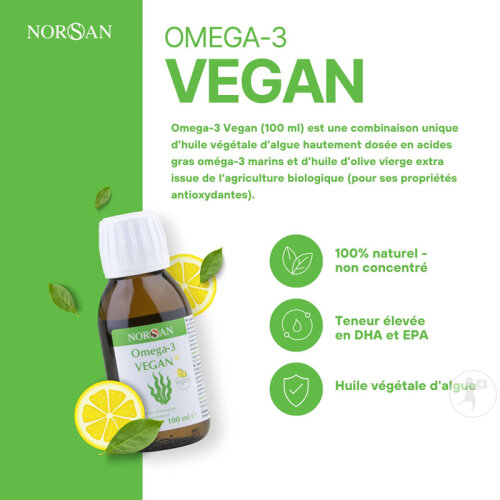Norsan Omega-3 Vegan Huile D'Algue Saveur Citron Flacon 100ml-4