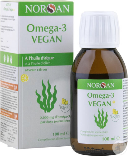 Norsan Omega-3 Vegan Huile D'Algue Saveur Citron Flacon 100ml
