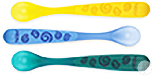 Nûby Cuillère À Manche Long +6 Mois 3 Pièces