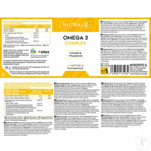 Nutralie Omega 3 Complex 2000mg D'EPA Et De DHA Avec Vitamines E Et D 60 Gélules Molles-7