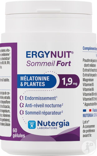 Nutergia Ergynuit Sommeil Fort Mélatonine & Plantes 60 Gélules