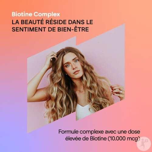 Nutralie Biotine Complex Avec Vitamines D/E/Sélénium/Zinc Cheveux/Peau/Ongles 120 Gélules-2