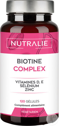 Nutralie Biotine Complex Avec Vitamines D Et E 10000mcg Cheveux/Peau/Ongles 120 Gélules