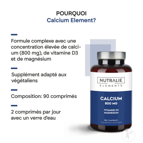 Nutralie Calcium 800mg + D3 + Magnésium 90 Comprimés-3