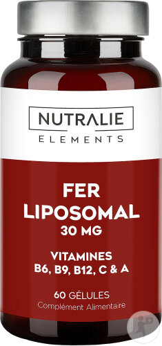 Nutralie Fer Liposomal 30 mg + B6 + B12 Fatigue Et Épuisement 60 Gélules