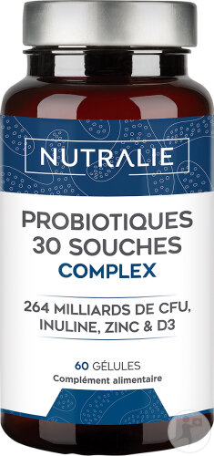 Nutralie Probiotiques 30 Souches 264 Milliards D'UFC Biprotics 60 Gélules