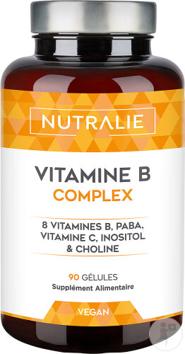 Nutralie Vitamine B Complex Avec Vitamine C + Choline + Inositol + PABA 90 Gélules