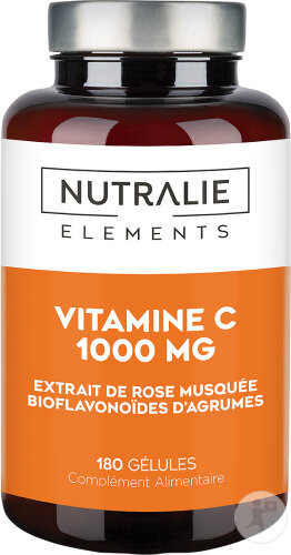 Nutralie Vitamine C 1000mg À L'Églantier Fatigue Et Défenses Immunitaires 180 Gélules