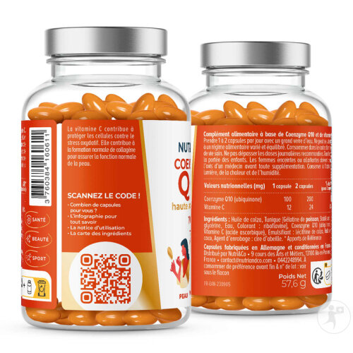 Nutri&Co Coenzyme Coq10 Ubiquinone 100mg Anti-Âge Et Antioxydant 120 Gélules-2