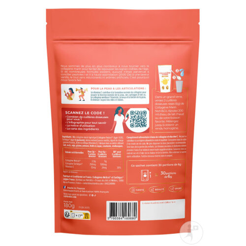Nutri&Co Collagène Marin Type 1/2/3 Peau & Articulations Goût Vanille 180g-2