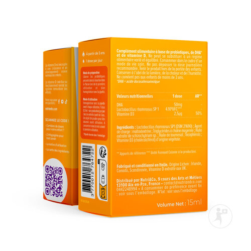 Nutri&Co Probiotiques Enfant Vitamine D & Oméga 3 Format Liquide 15ml-2