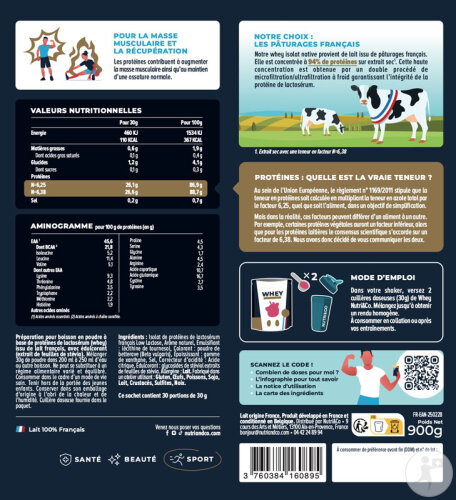 Nutri&Co Protéines Whey Isolat Native En Poudre Goût Milkshake Fraise 900g-3