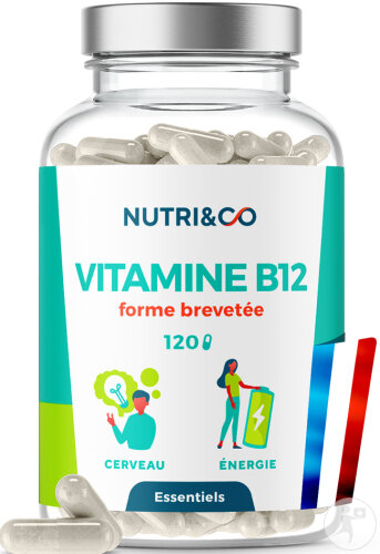 Nutri&Co Vitamine B12 1000mcg Brevetée Pure Végan 120 Gélules
