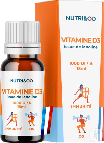 Nutri&Co Vitamine D3 Issue De Lanoline 1000UI Par Goutte 15ml