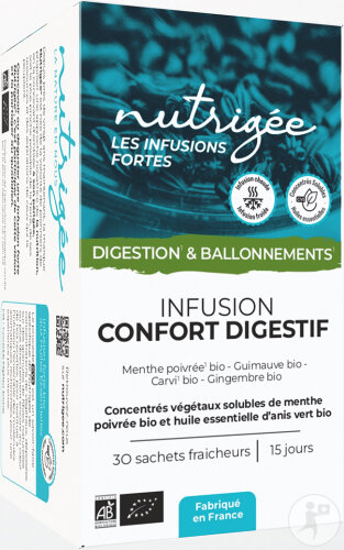 Nutrigée Les Infusions Fortes Bio Digestion - Transit Infusion Confort Digestif 30 Sachets