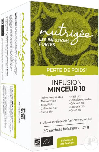 Nutrigée Les Infusions Fortes Bio Infusion Minceur 10 Brûleur Draineur 30 Sachets